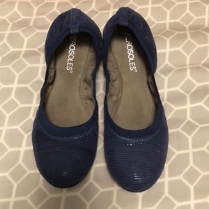 Aerosoles Flats Navy Suede
